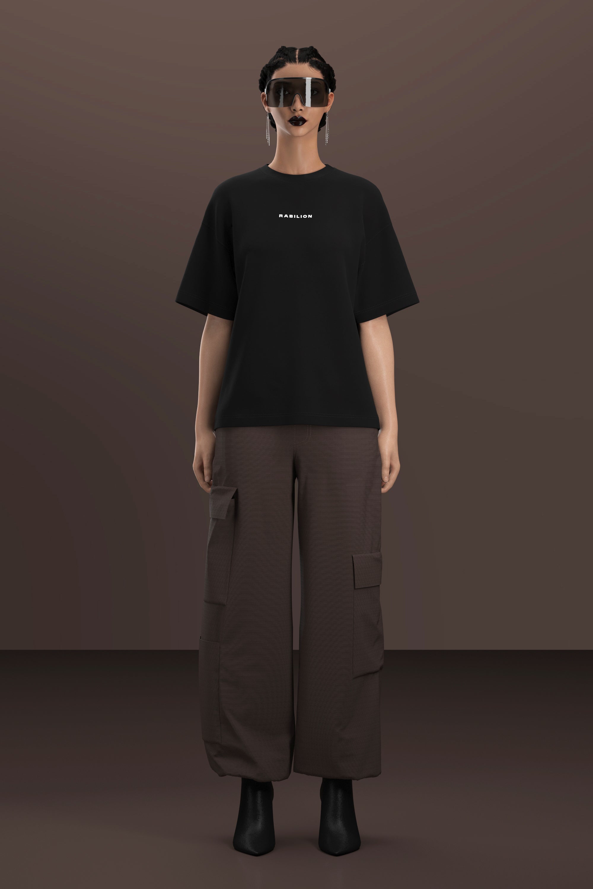 Cotton Boxy Fit Oversize T-Shirt Black