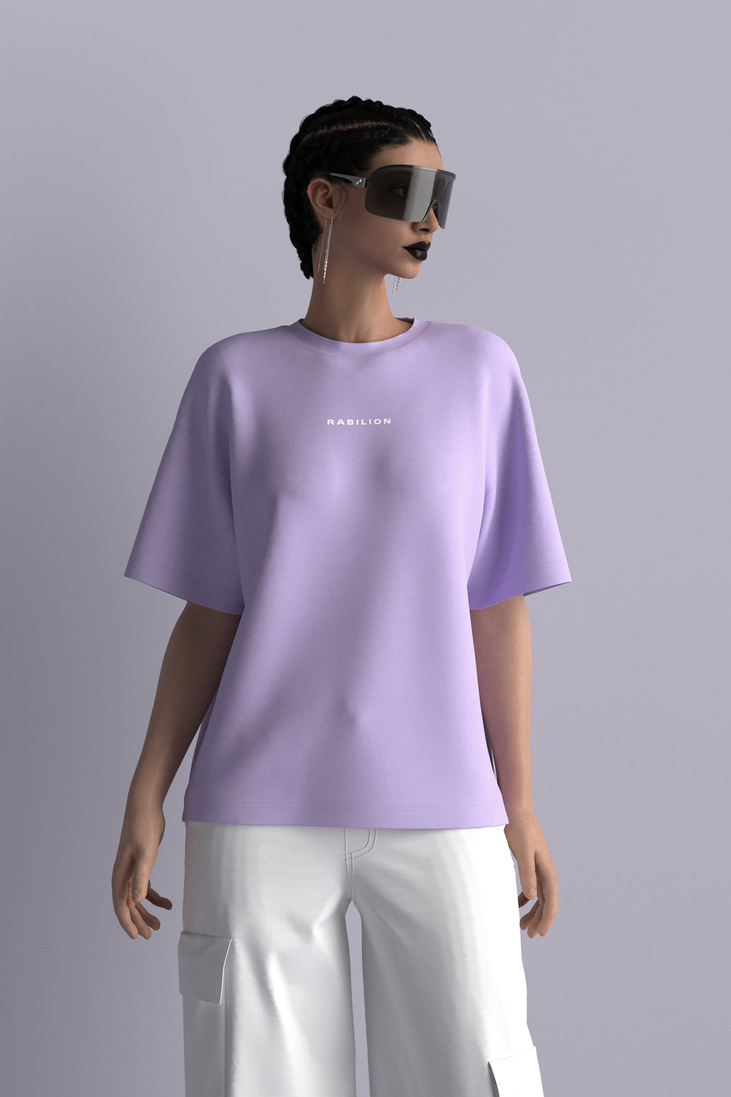 Cotton Boxy Fit Oversize T-Shirt Lavender