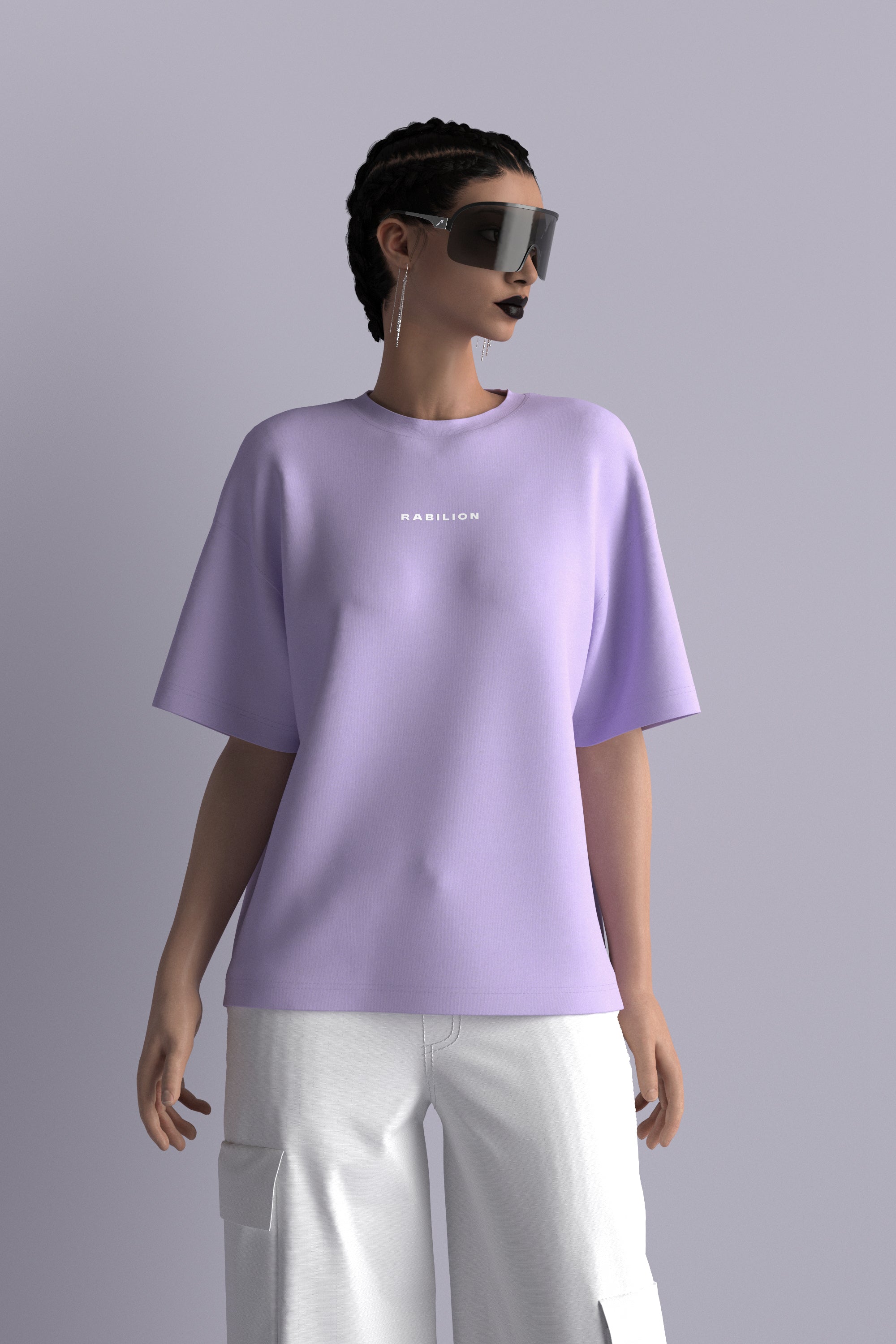 Cotton Boxy Fit Oversize T-Shirt Lavender