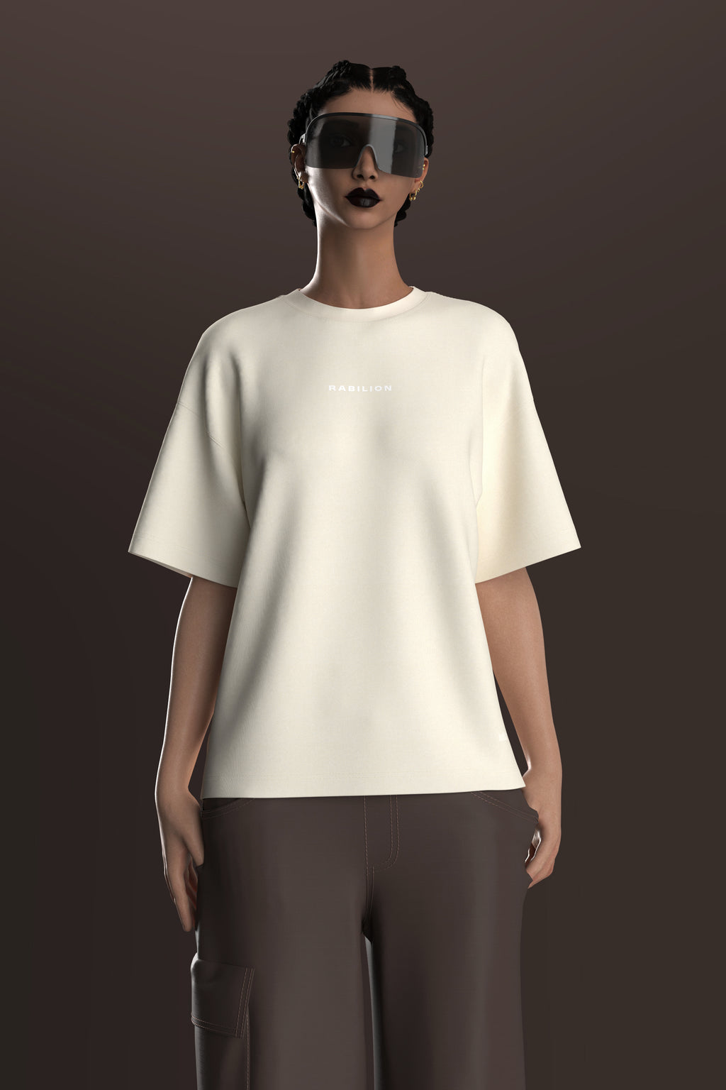 Cotton Boxy Fit Oversize T-Shirt Off White