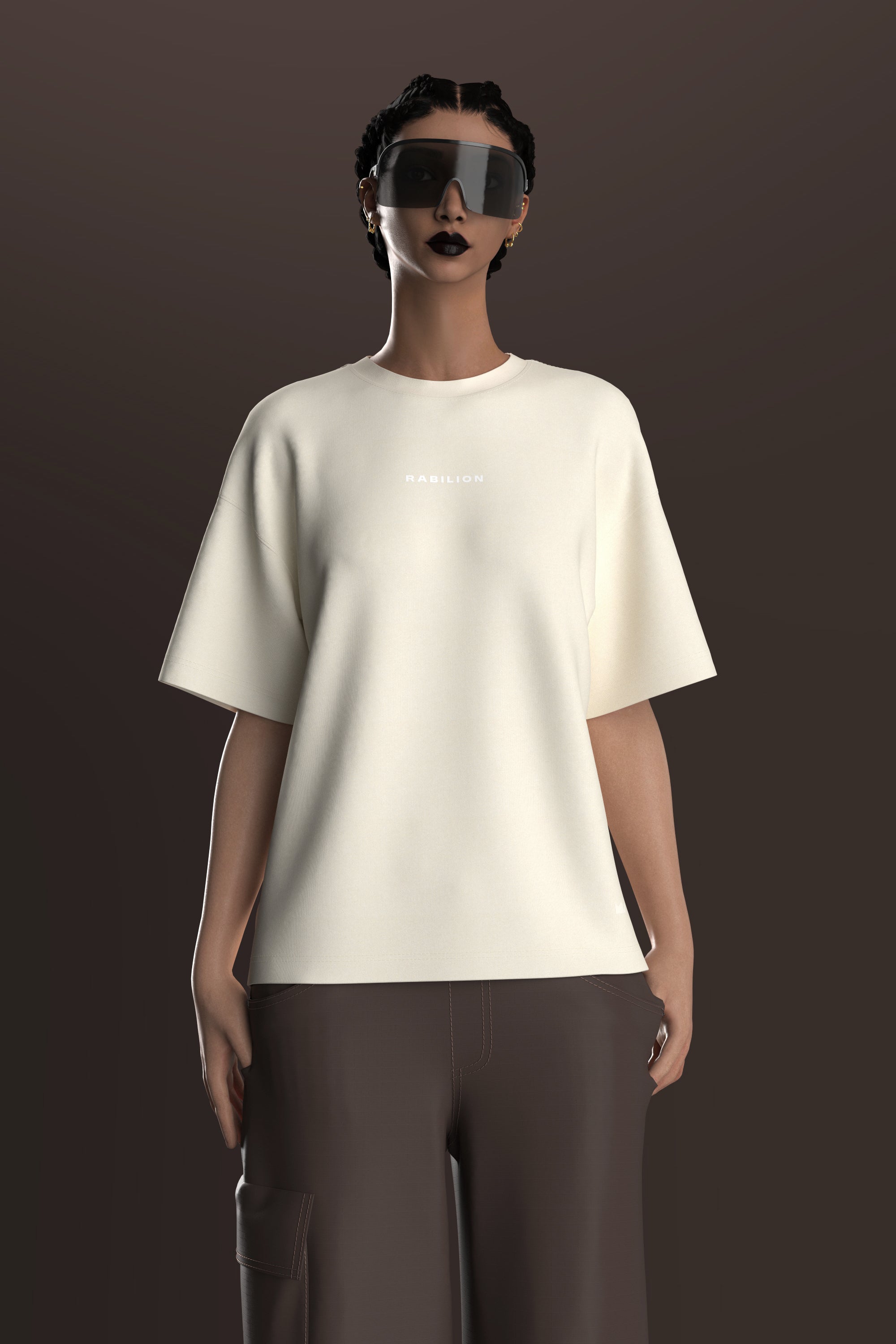 Cotton Boxy Fit Oversize T-Shirt Off White