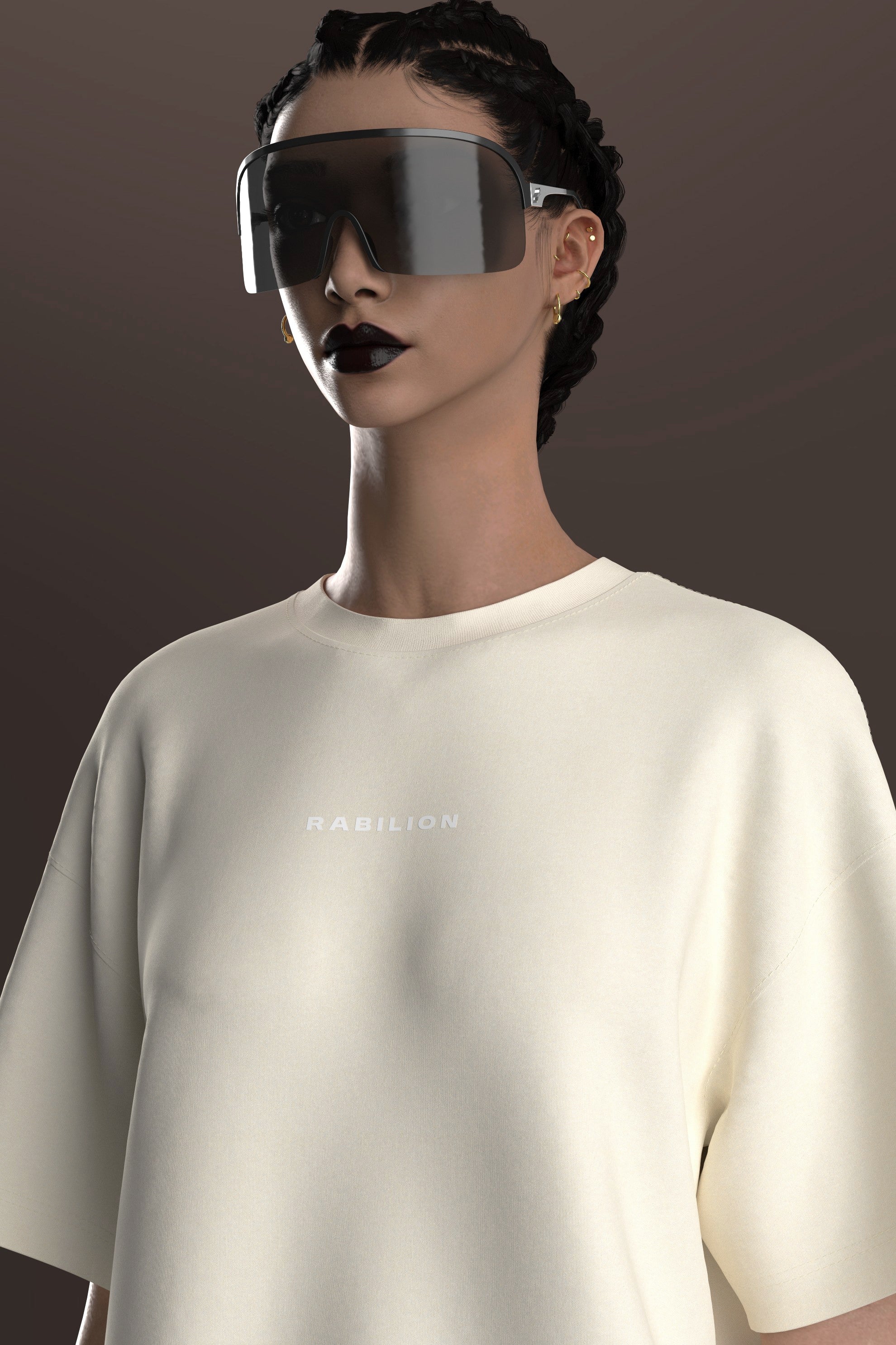 Cotton Boxy Fit Oversize T-Shirt Off White