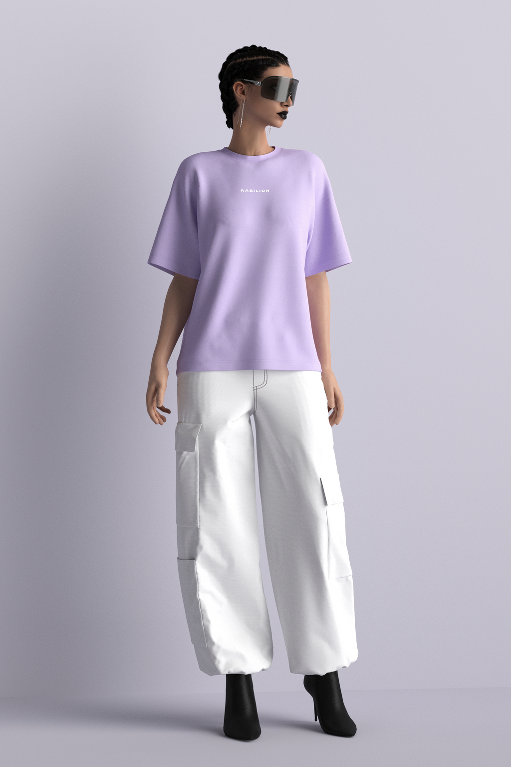 Cotton Boxy Fit Oversize T-Shirt Lavender