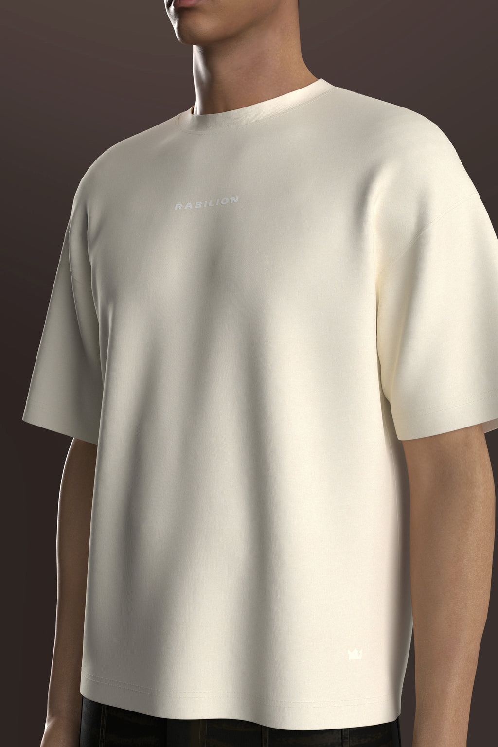 Cotton Boxy Fit Oversize T-Shirt Off White