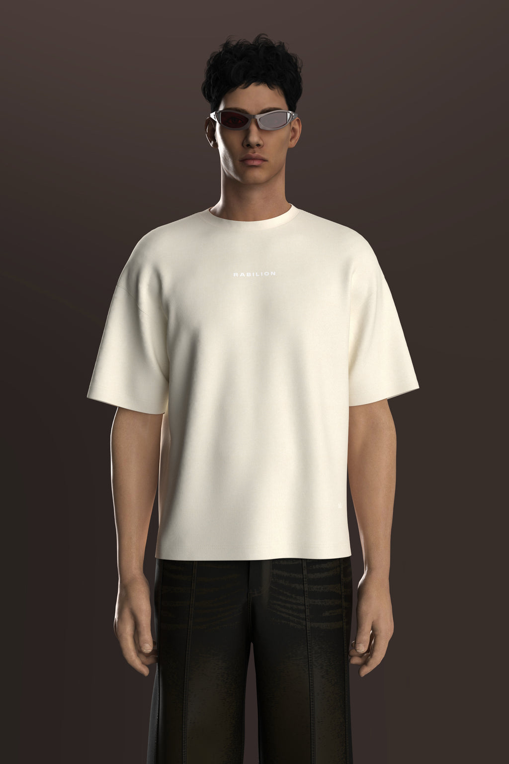 Cotton Boxy Fit Oversize T-Shirt Off White