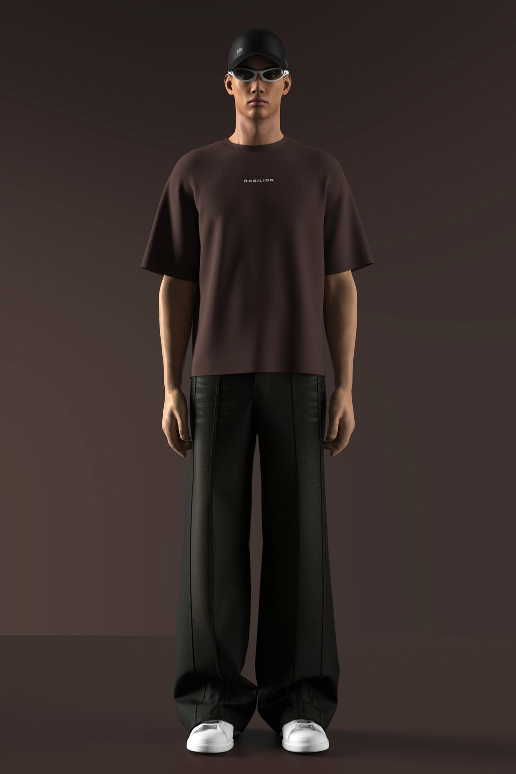 Brown Boxy Fit Oversized T-Shirt – Cotton | Back Puff Print