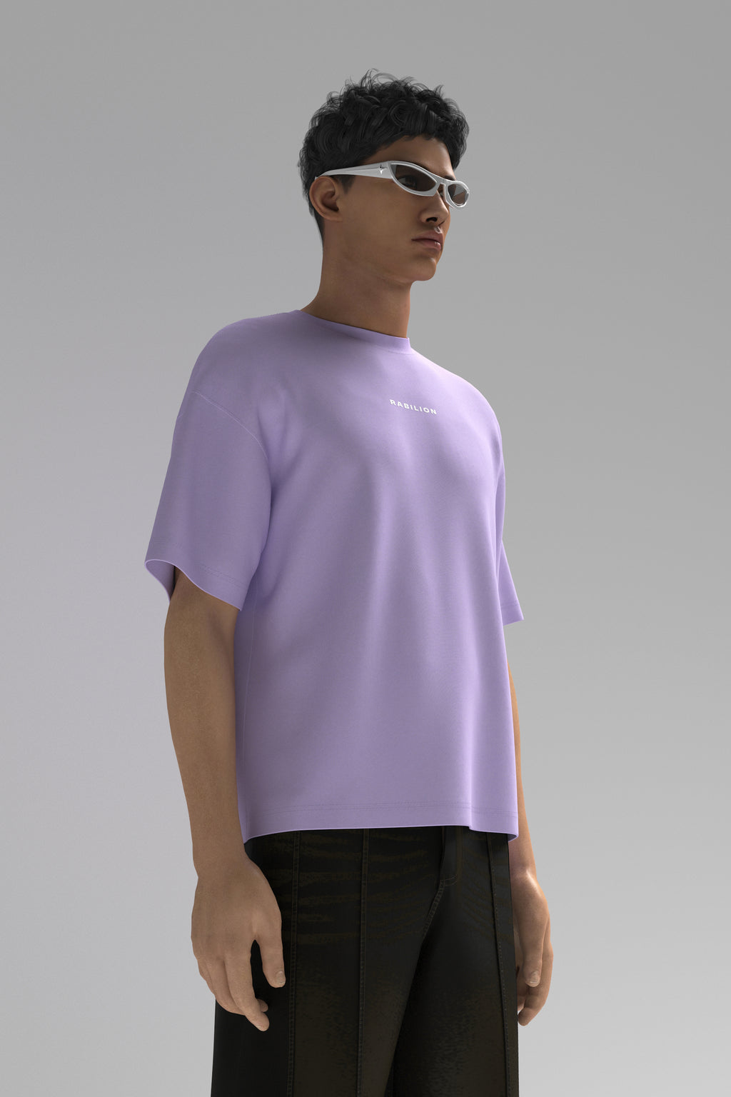 Cotton Boxy Fit Oversize T-Shirt Lavender