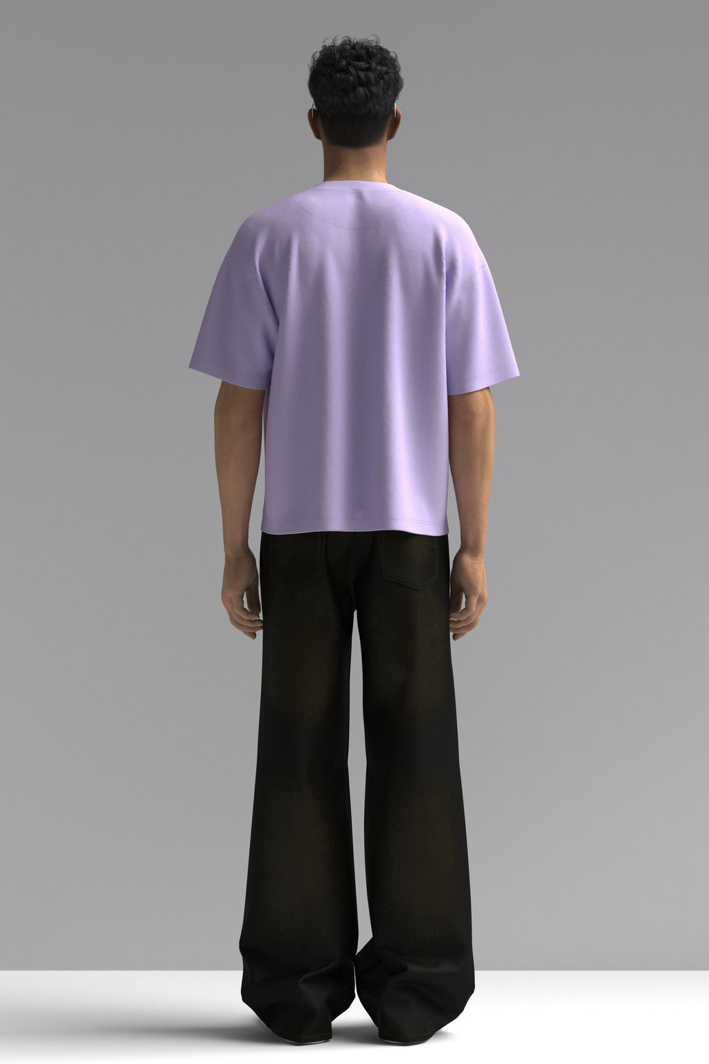 Cotton Boxy Fit Oversize T-Shirt Lavender