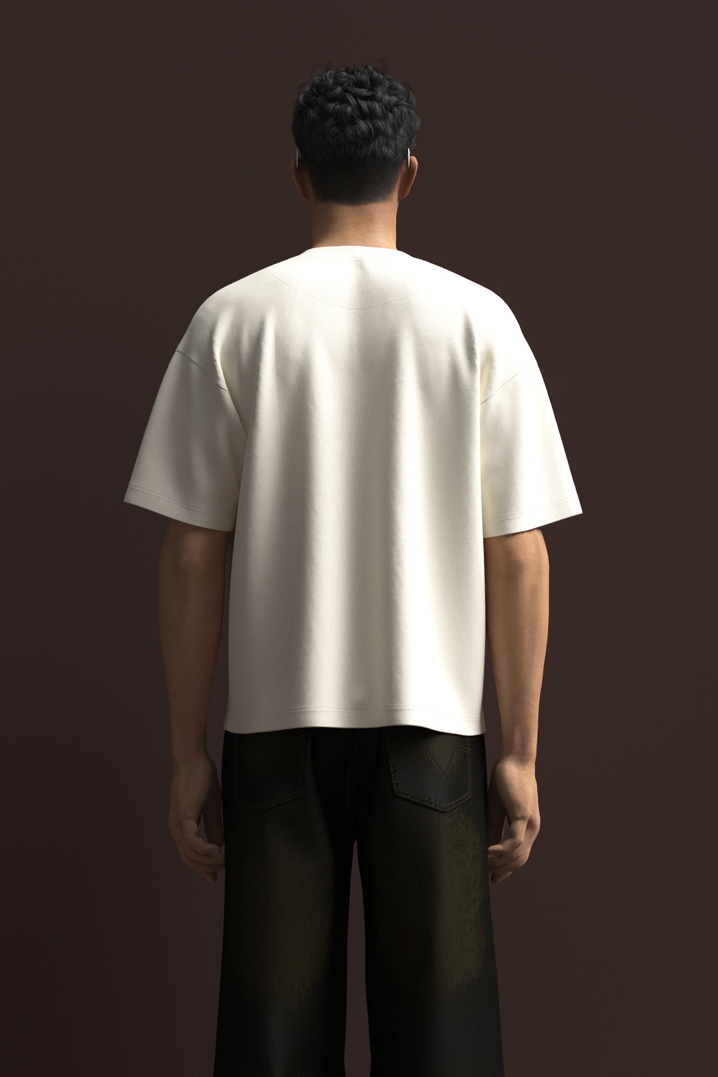 Cotton Boxy Fit Oversize T-Shirt Off White