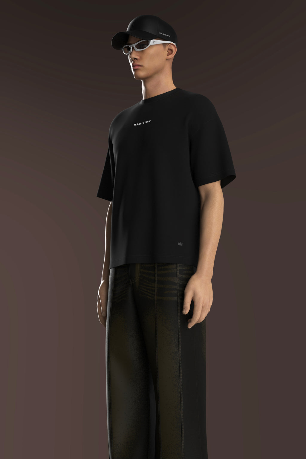 Black Boxy Fit Oversized T-Shirt – Cotton | Back Puff Print